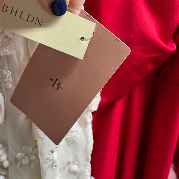 BHLDN Lou Lou Halter Size 8 New with Tags Elegant White Floral Halter Dress - Picture 6 of 8